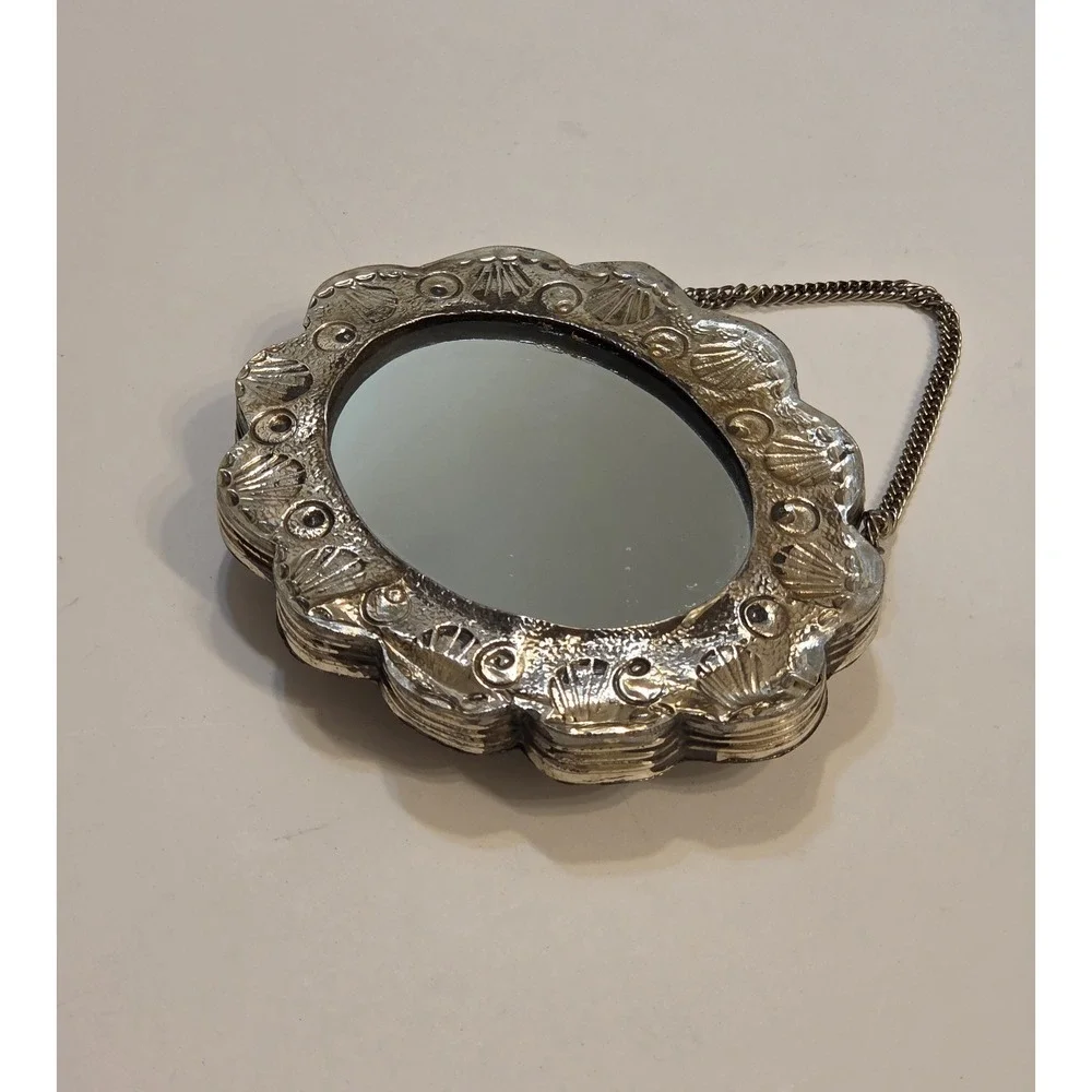 Beautiful Antique Persian Courting Mirror made from 900 Coin Silver - Some Dents